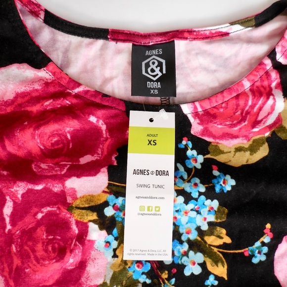 NWT Agnes & Dora XS Swing Tunic Dress Floral - Picture 5 of 7